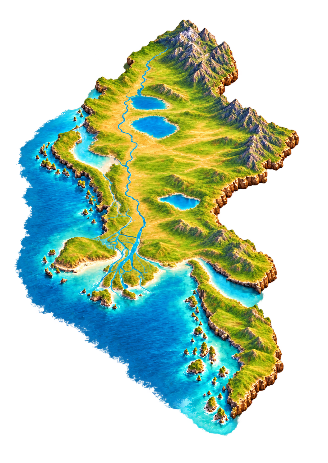 Colorful Myanmar terrain